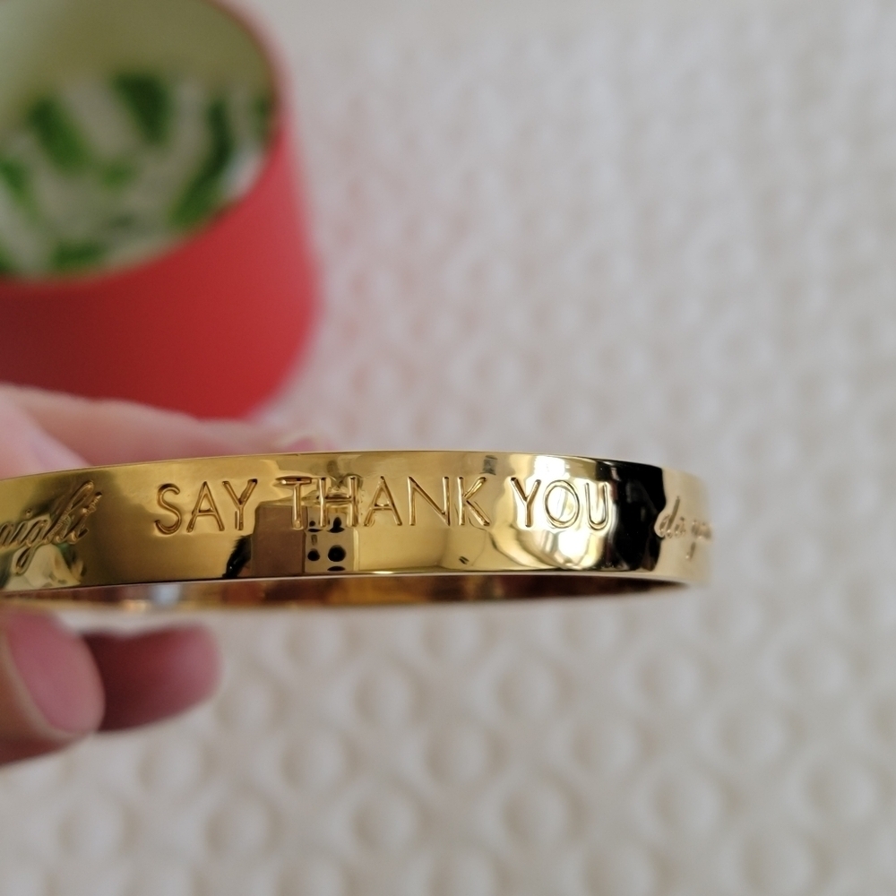 Kate Spade Gold Mom Said So Idiom Bangle Bracelet Classic Timeless Stackable - Picture 8 of 9